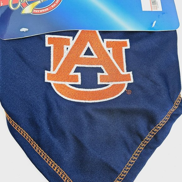 Pet First Collegiate Bandana Wear Auburn University Small Medium Blue Orange New - Picture 3 of 9